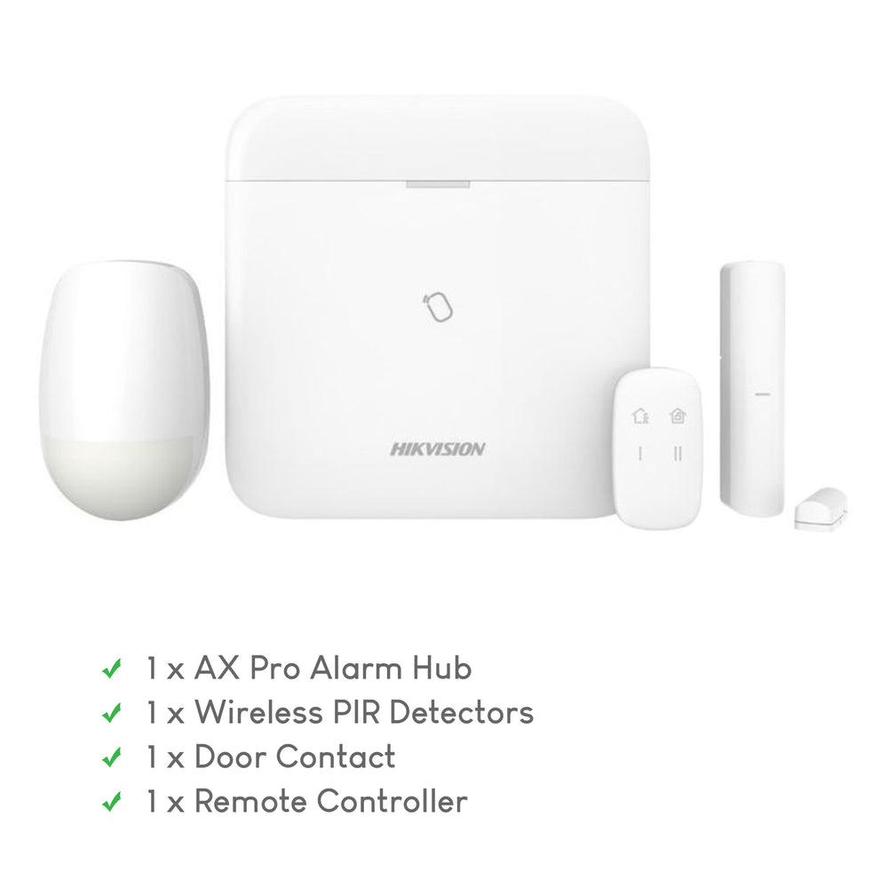 Hikvision AX PRO alarm bileşenleri ürün görseli
